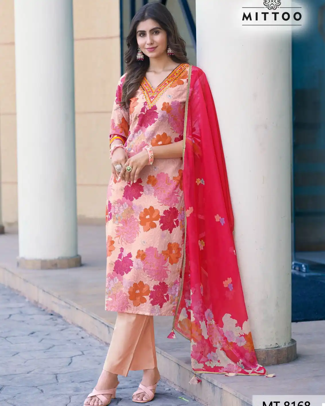 Mittoo Mt-8168 & Mt-8169 Schiffli Cotton Print Wholesale Readymade Salwar Suit Catalog