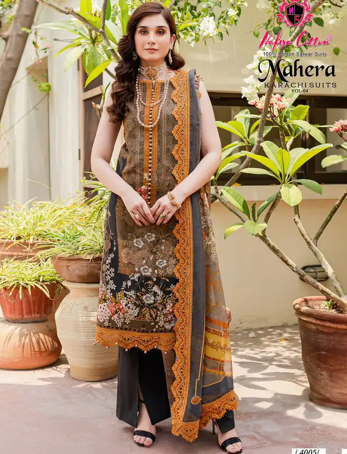 Nafisa Mahera Vol 4 Cotton Wholesale Pakistani Salwar Suit Catalog