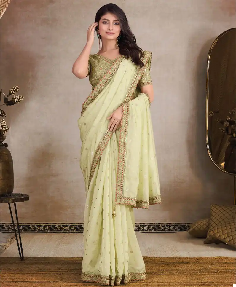Renik Fashions Llp Gulabi Organza Wholesale Designer Sarees Catalog