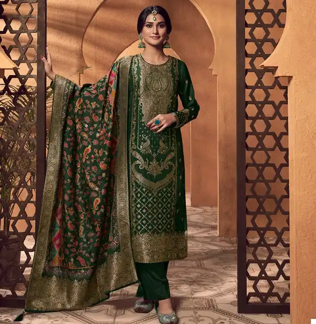 Renik Fashions Llp Heena Viscouse Dola Jacquard Wholesale Readymade Salwar Suit Catalog
