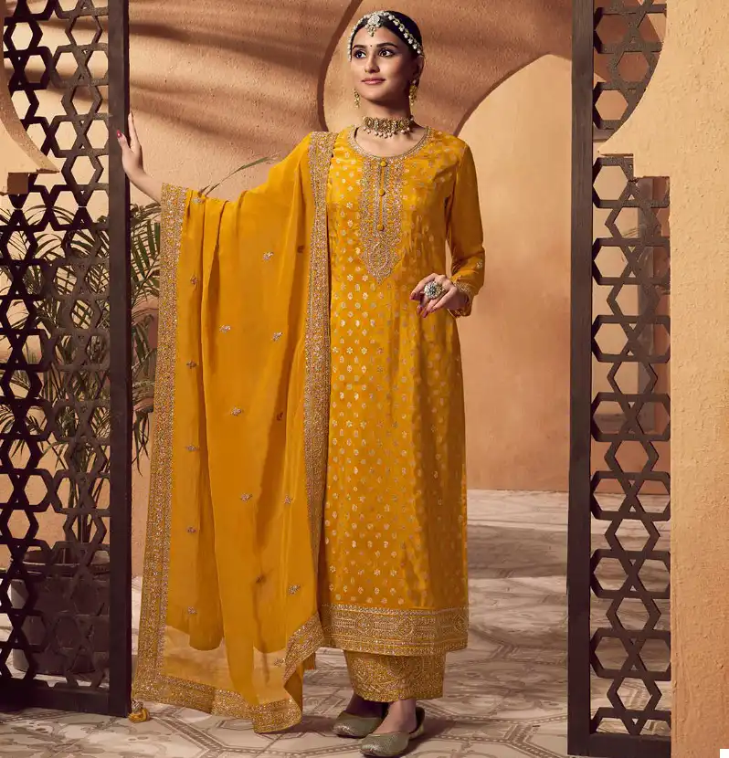 Renik Fashions Llp Muskan Viscose Dola Jacquard Wholesale Designer Readymade Salwar Suit Catalog