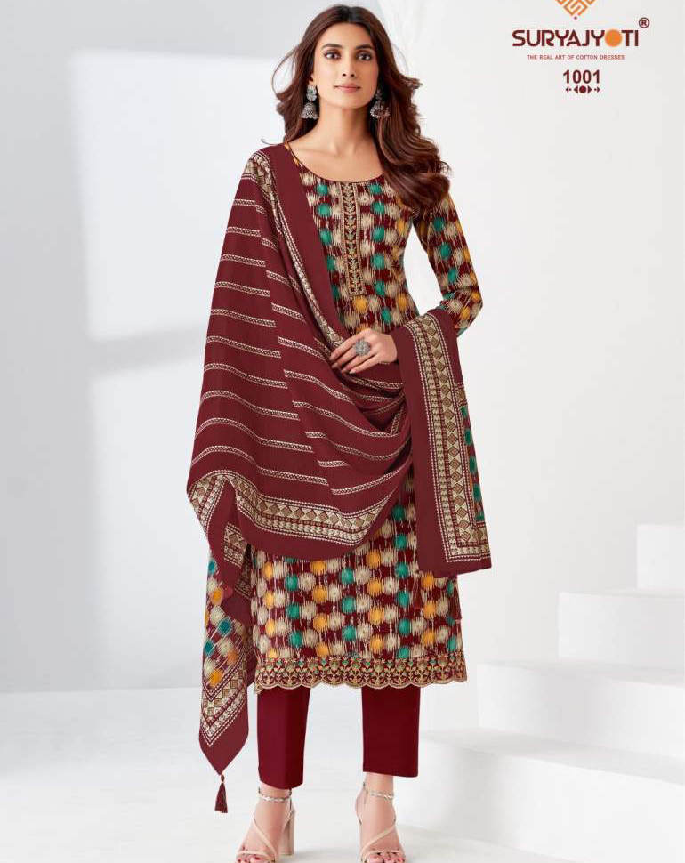 Suryajyoti Piroi Vol 1 Rayon Wholesale Salwar Suit Catalog