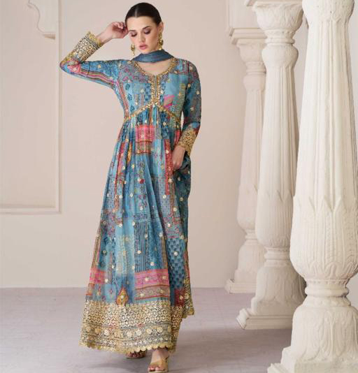 Sayuri Designer Phulaari Premium Organza Silk Wholesale Designer Readymade Salwar Suit Catalog