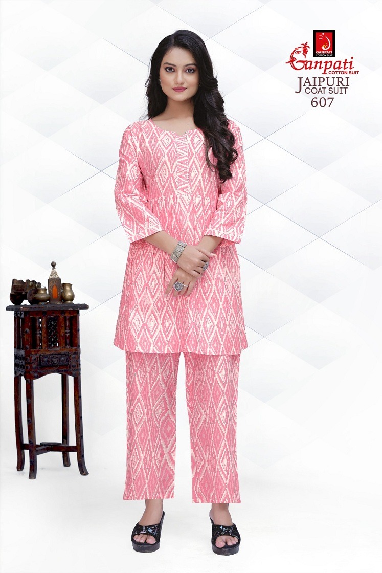 Ganpati Jaipuri Vol 6 Heavy Pure Cotton Wholesale Kurti with Pant Catalog - Image 4