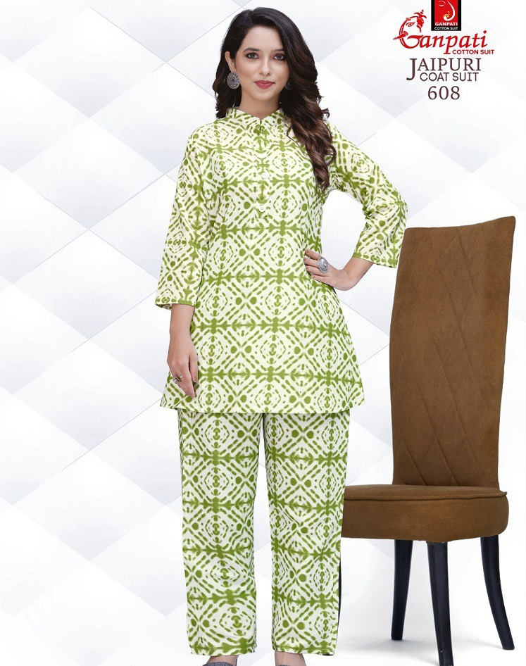 Ganpati Jaipuri Vol 6 Heavy Pure Cotton Wholesale Kurti with Pant Catalog