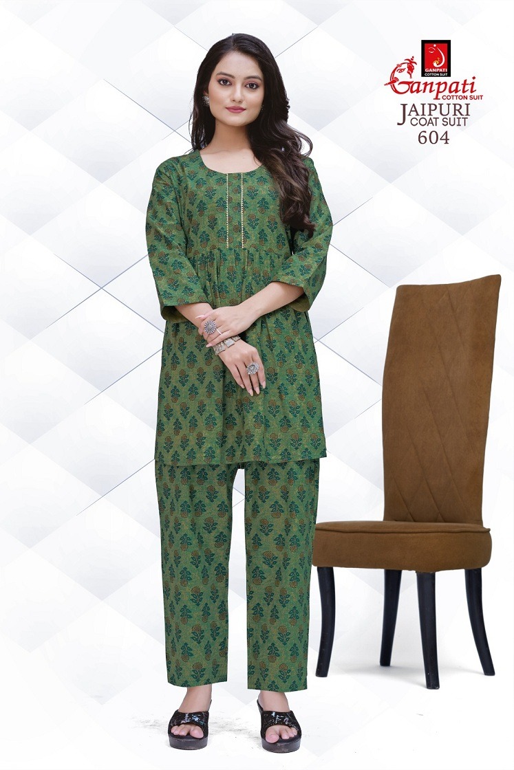 Ganpati Jaipuri Vol 6 Heavy Pure Cotton Wholesale Kurti with Pant Catalog - Image 8