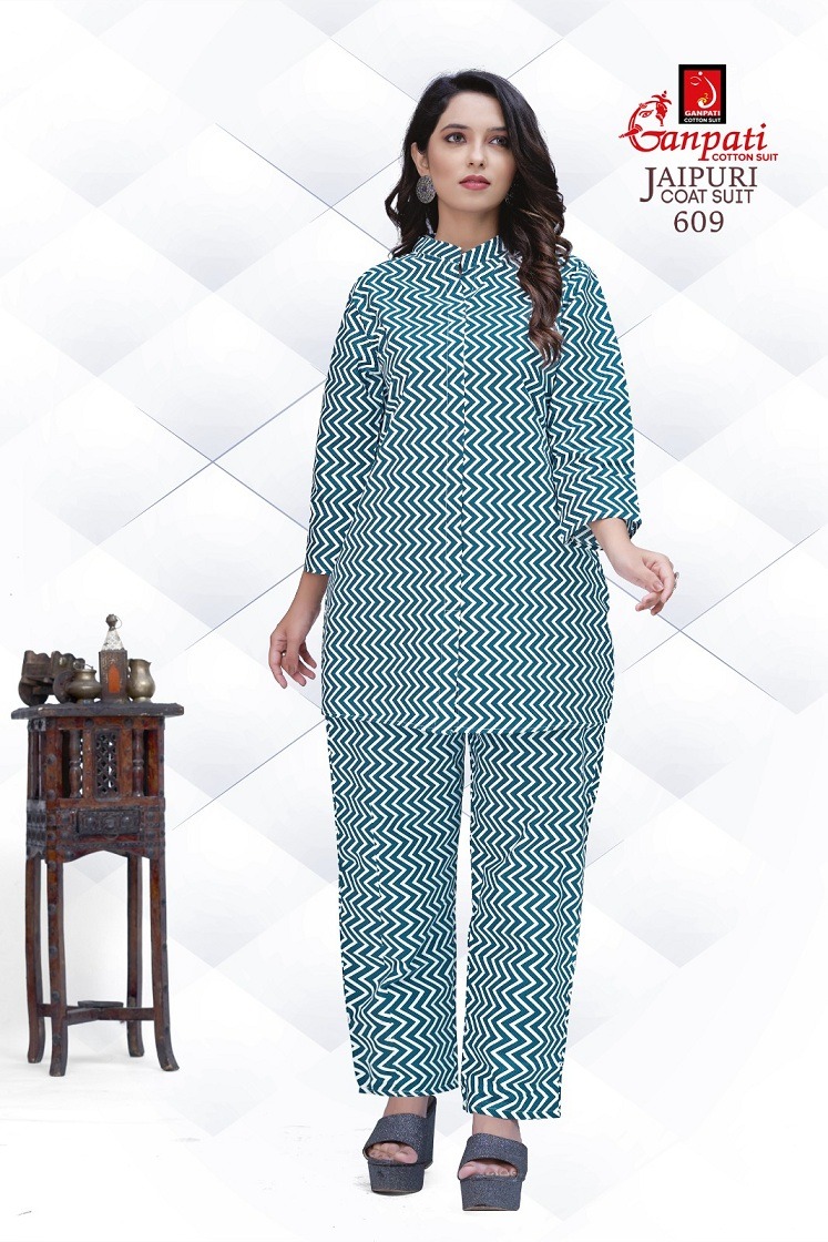 Ganpati Jaipuri Vol 6 Heavy Pure Cotton Wholesale Kurti with Pant Catalog - Image 10