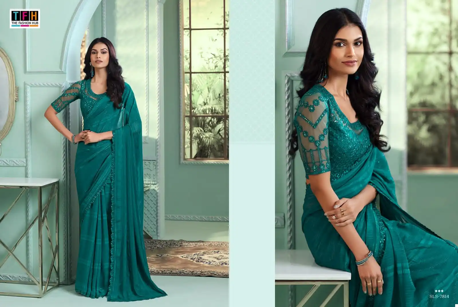 Tfh Salsa Style 3 Georgette Wholesale Designer Sarees Catalog - Image 14
