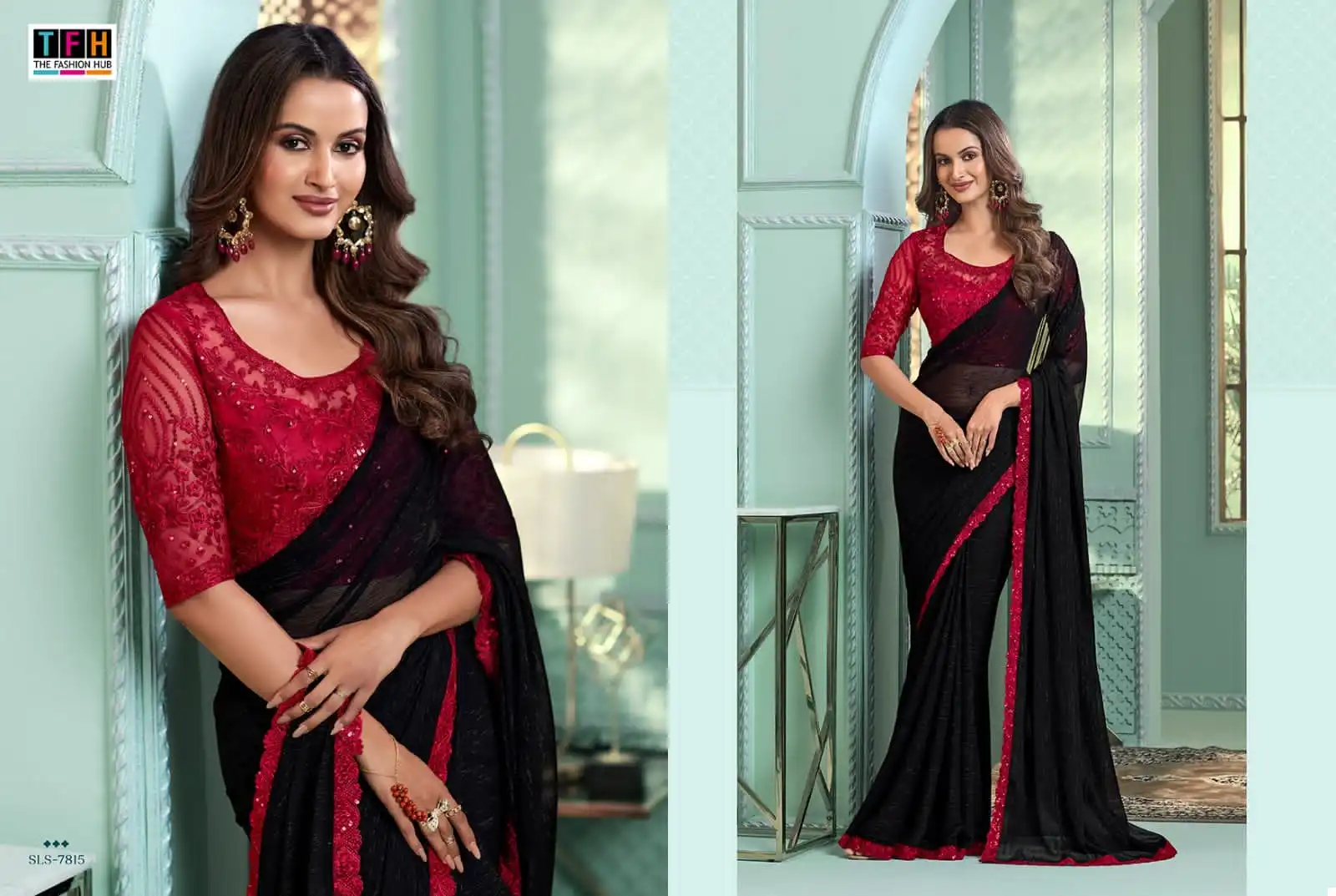 Tfh Salsa Style 3 Georgette Wholesale Designer Sarees Catalog - Image 13