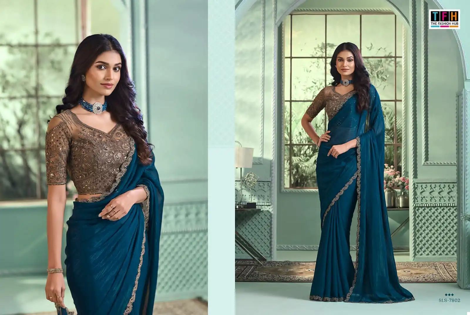 Tfh Salsa Style 3 Georgette Wholesale Designer Sarees Catalog - Image 12