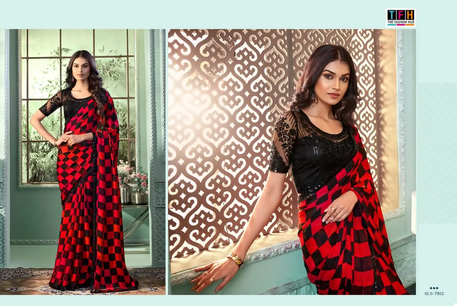 Tfh Salsa Style 3 Georgette Wholesale Designer Sarees Catalog - Image 9