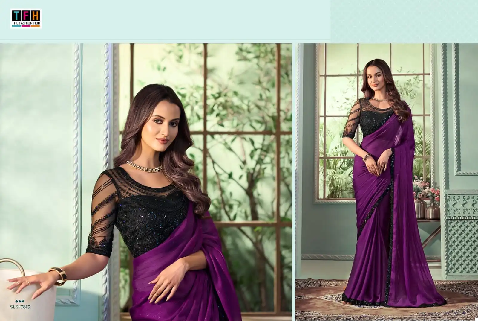 Tfh Salsa Style 3 Georgette Wholesale Designer Sarees Catalog - Image 6
