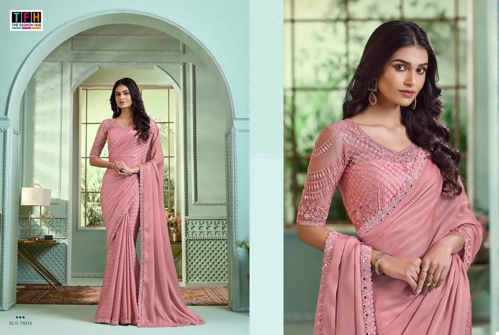Tfh Salsa Style 3 Georgette Wholesale Designer Sarees Catalog - Image 4