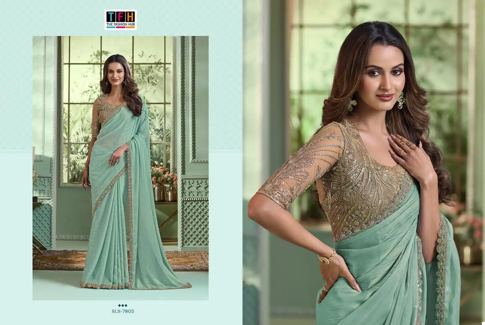 Tfh Salsa Style 3 Georgette Wholesale Designer Sarees Catalog - Image 2