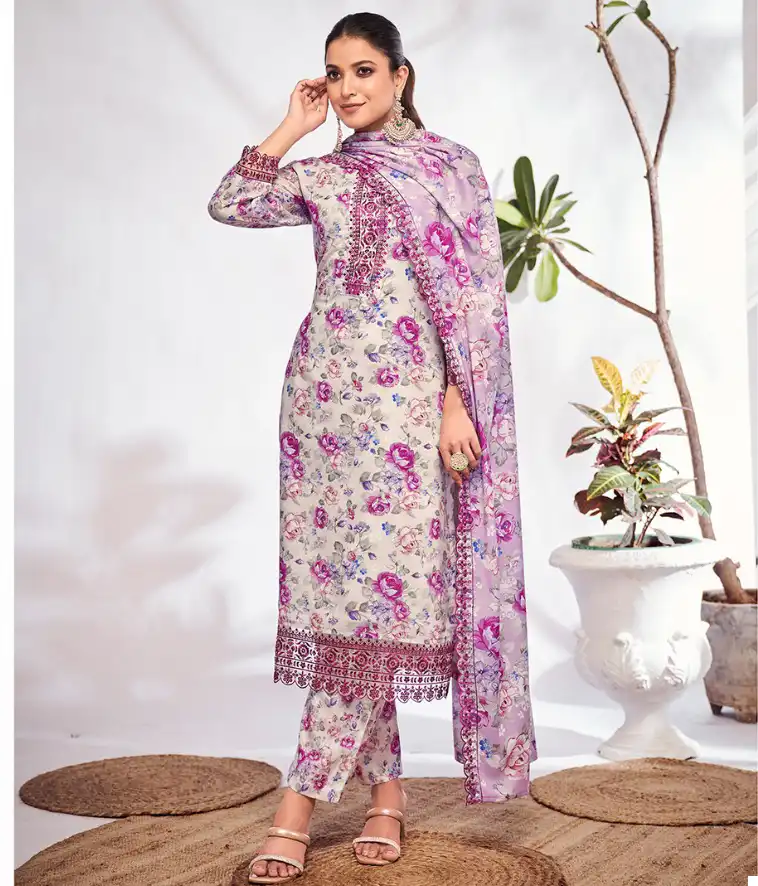 Radha Trendz Saffron Pure Cotton Digital Print Wholesale Fancy Salwar Suit Catalog