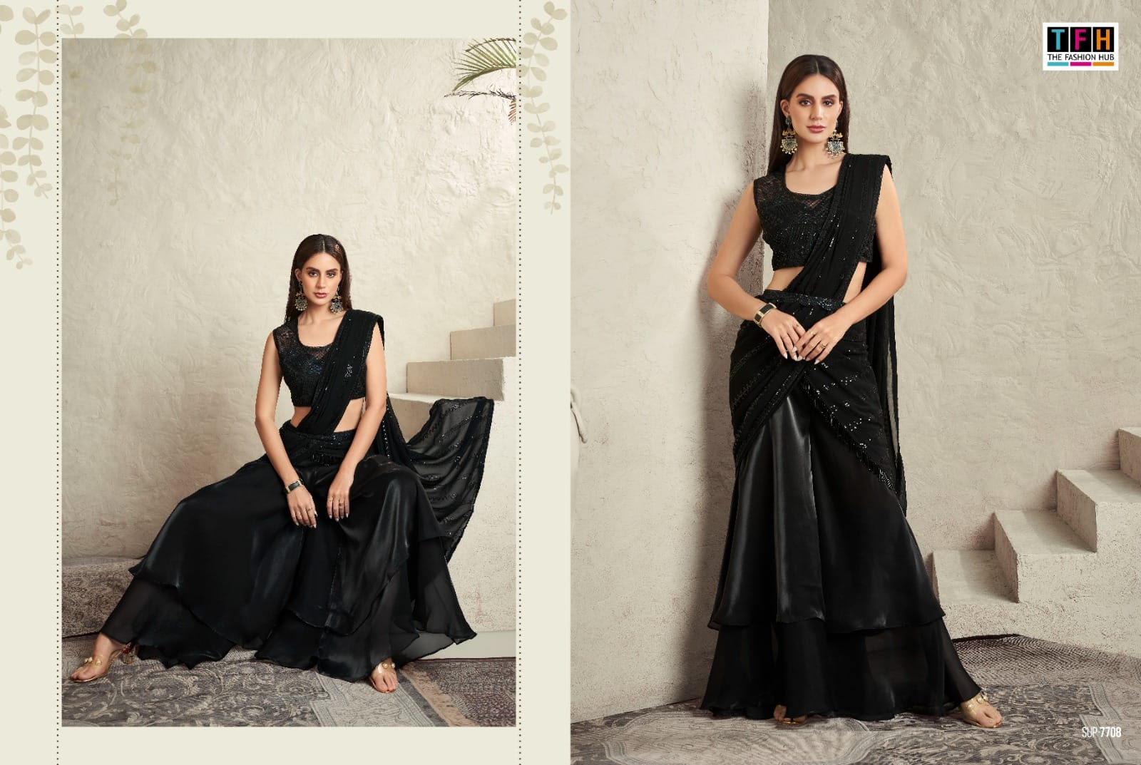 Tfh 7700 Series Imported Wholesale Readymade Sarees Catalog - Image 5