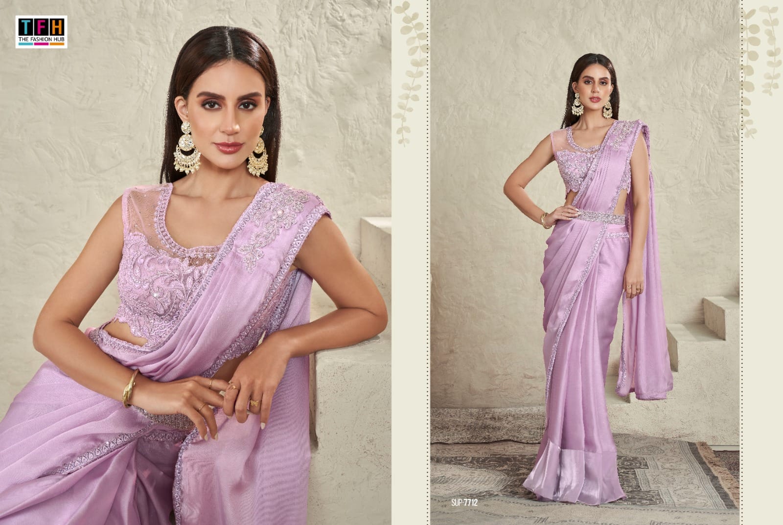 Tfh 7700 Series Imported Wholesale Readymade Sarees Catalog - Image 2