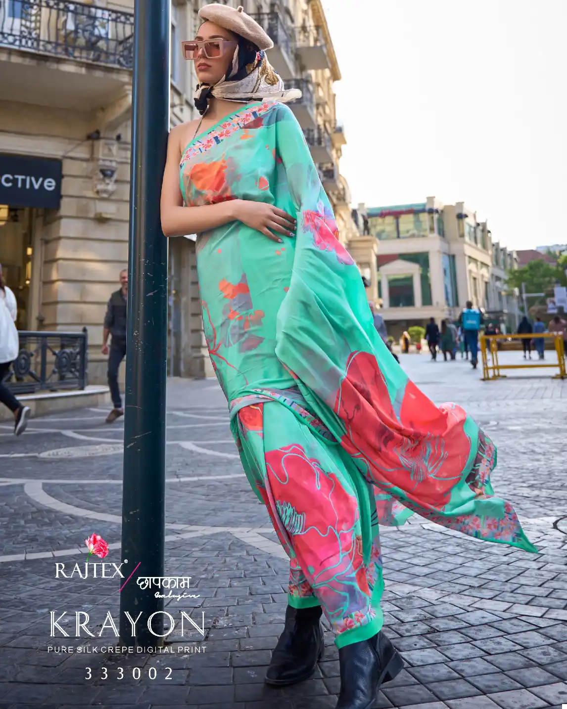 Rajtex 333000 Series Silk Crape Wholesale Fancy Sarees Catalog