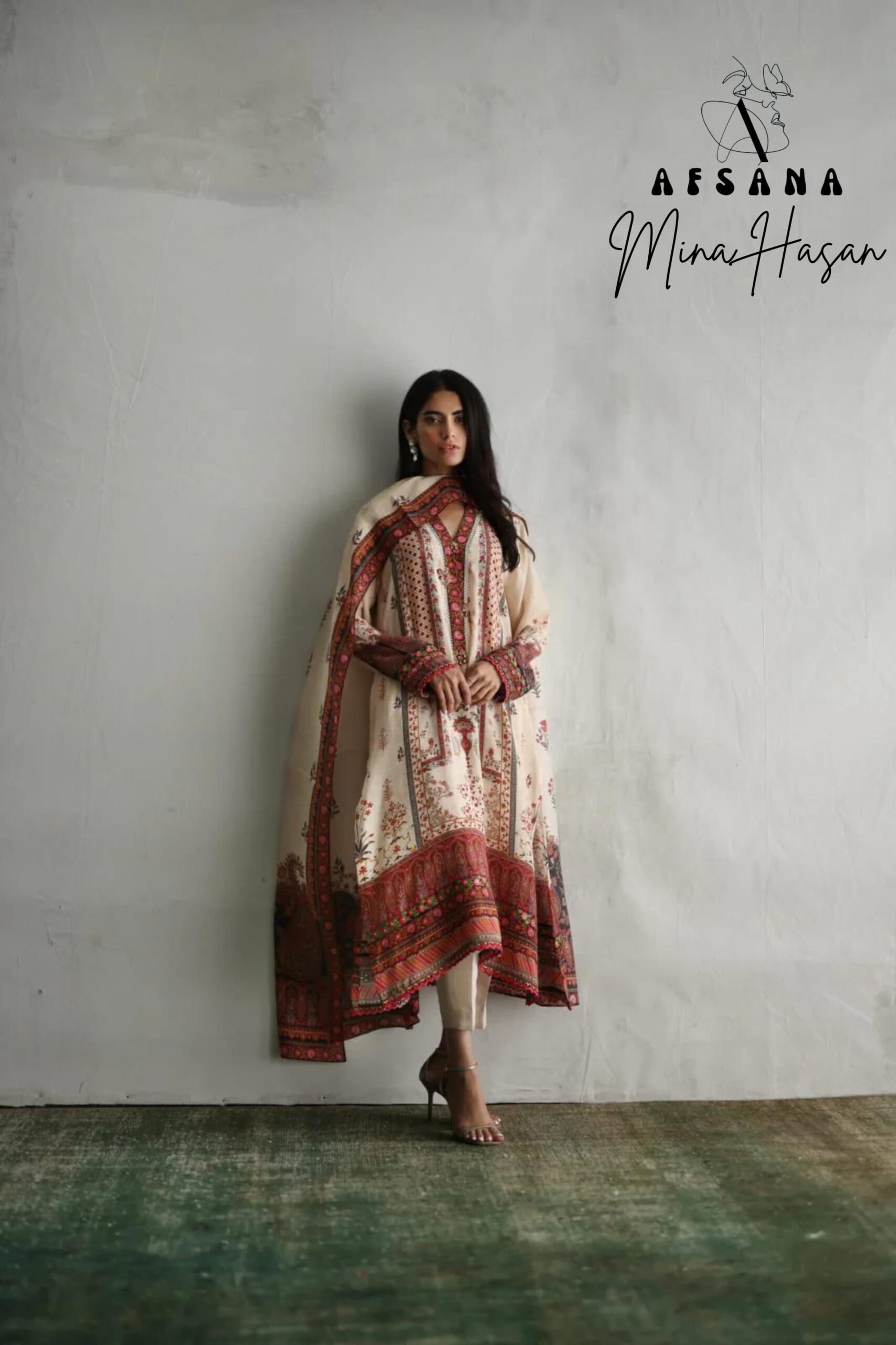 Afsana Mina Hasan Digital Printed Wholesale Size Combo Set - Image 3
