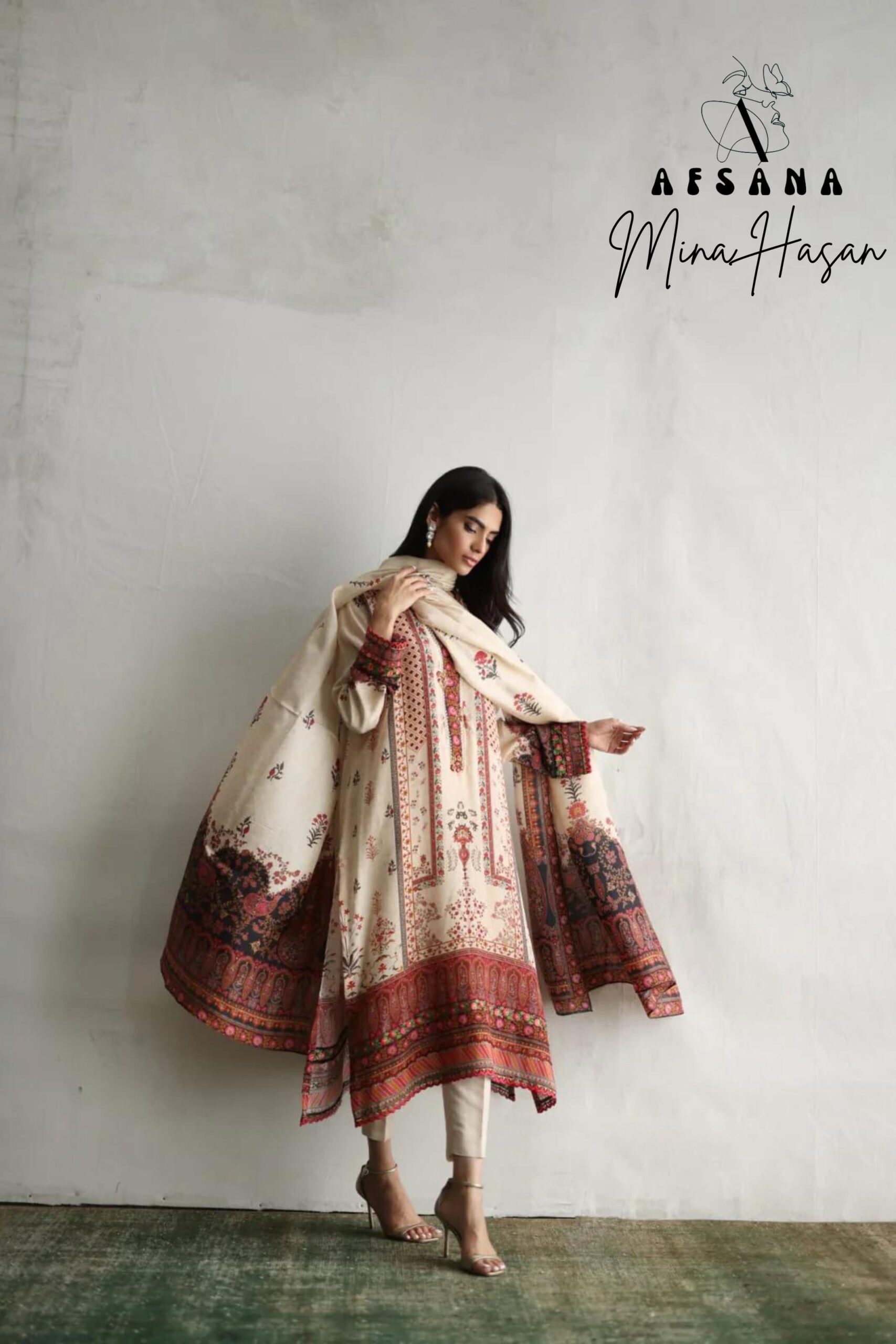 Afsana Mina Hasan Digital Printed Wholesale Size Combo Set - Image 2