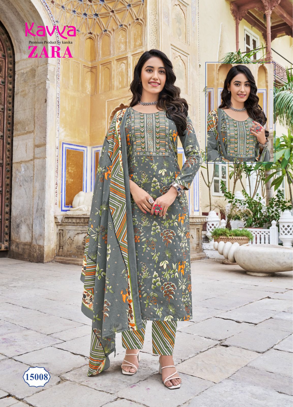Kavya Zara Vol 15 Printed Cambric Cotton Wholesale Readymade Salwar Suit Catalog — Wholesale, Kavya wholesale from Surat - Gallery Image 5