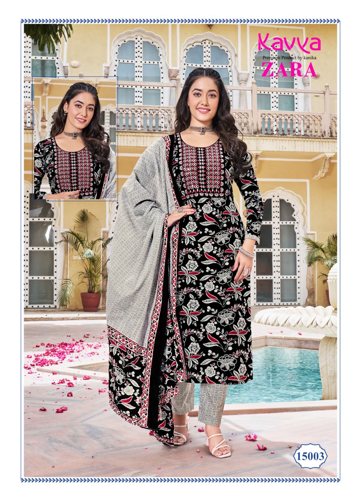 Kavya Zara Vol 15 Printed Cambric Cotton Wholesale Readymade Salwar Suit Catalog — Wholesale, Kavya wholesale from Surat - Gallery Image 3