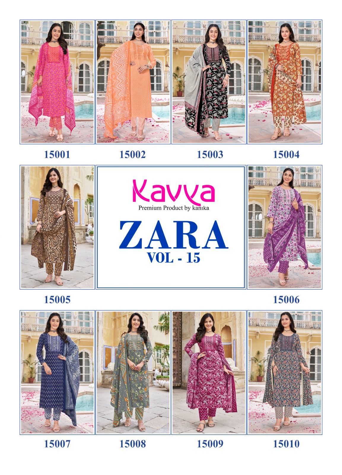 Kavya Zara Vol 15 Printed Cambric Cotton Wholesale Readymade Salwar Suit Catalog — Wholesale, Kavya wholesale from Surat — view 11