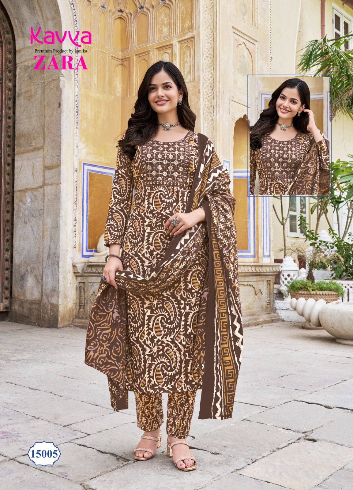 Kavya Zara Vol 15 Printed Cambric Cotton Wholesale Readymade Salwar Suit Catalog — Wholesale, Kavya wholesale from Surat - Gallery Image 9
