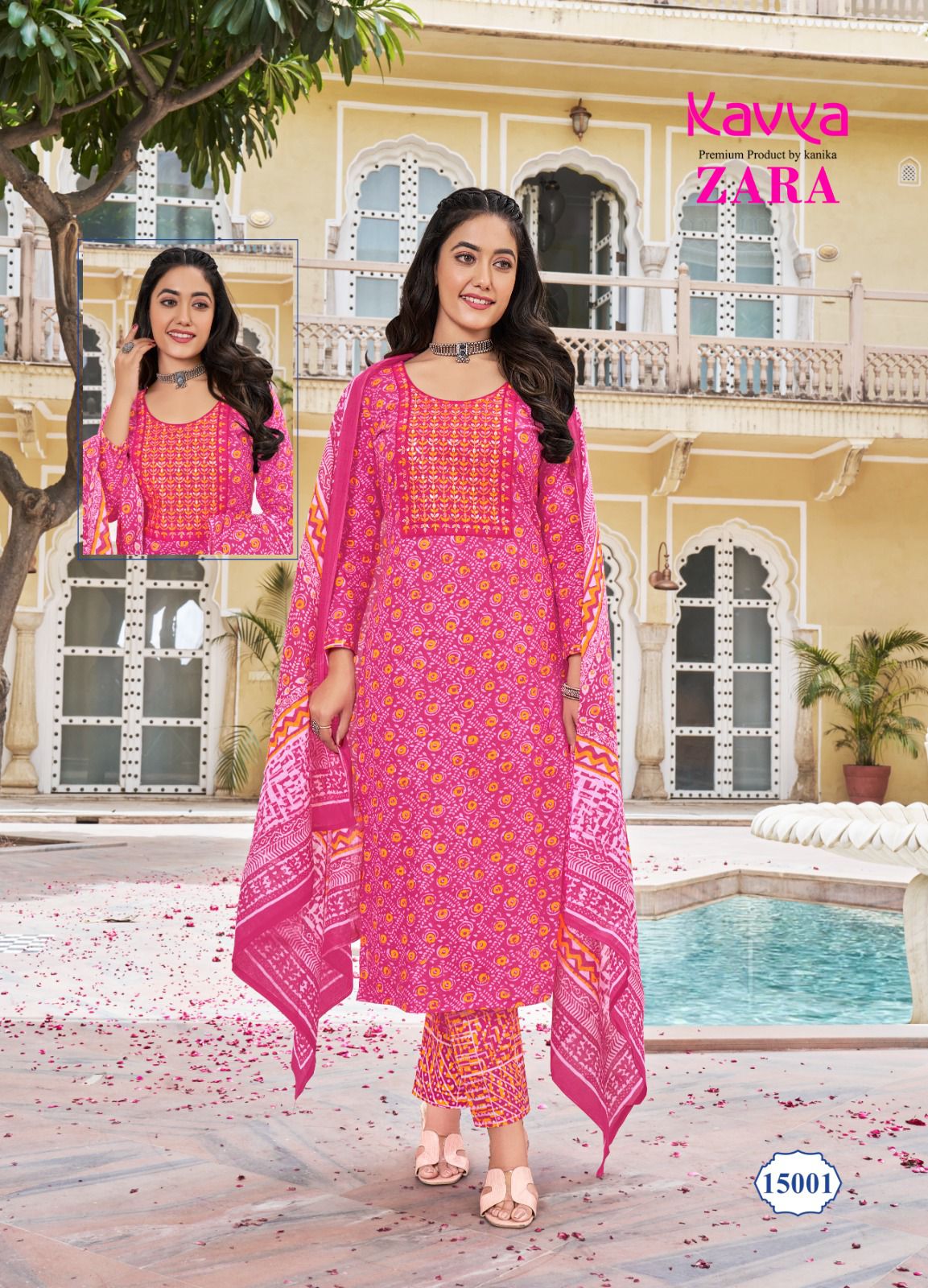 Kavya Zara Vol 15 Printed Cambric Cotton Wholesale Readymade Salwar Suit Catalog — Wholesale, Kavya wholesale from Surat - Gallery Image 8