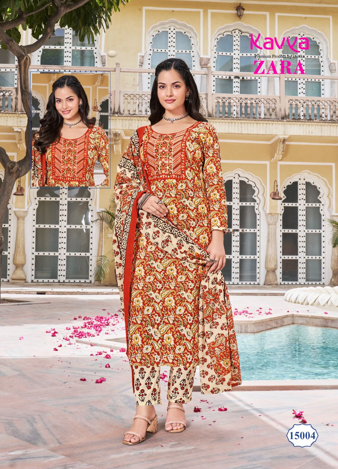 Kavya Zara Vol 15 Printed Cambric Cotton Wholesale Readymade Salwar Suit Catalog — Wholesale, Kavya wholesale from Surat - Gallery Image 7