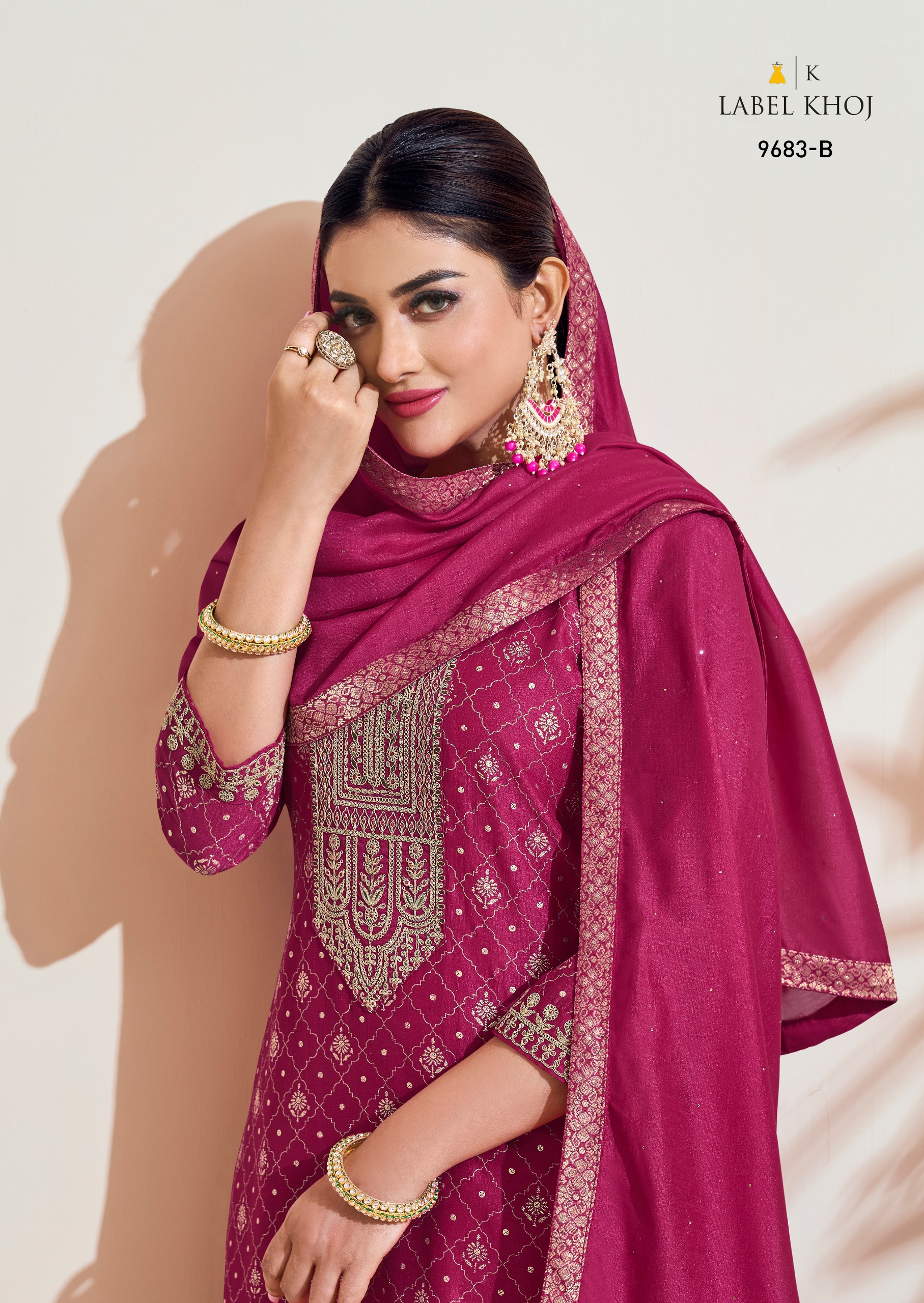 Fancy Readymade Vichitra Silk Top Bottom With Dupatta Collection - Image 12