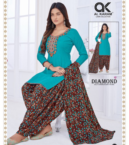Al Karam Diamond Vol 4 Pure Soft Cotton Wholesale Pakistani Salwar Suit Catalog