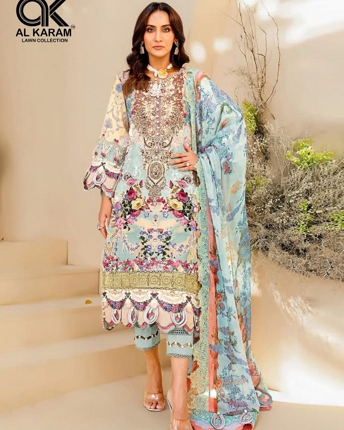 Al Karam Firdous Vol 4 Lawn Cotton Wholesale Pakistani Salwar Suit Catalog