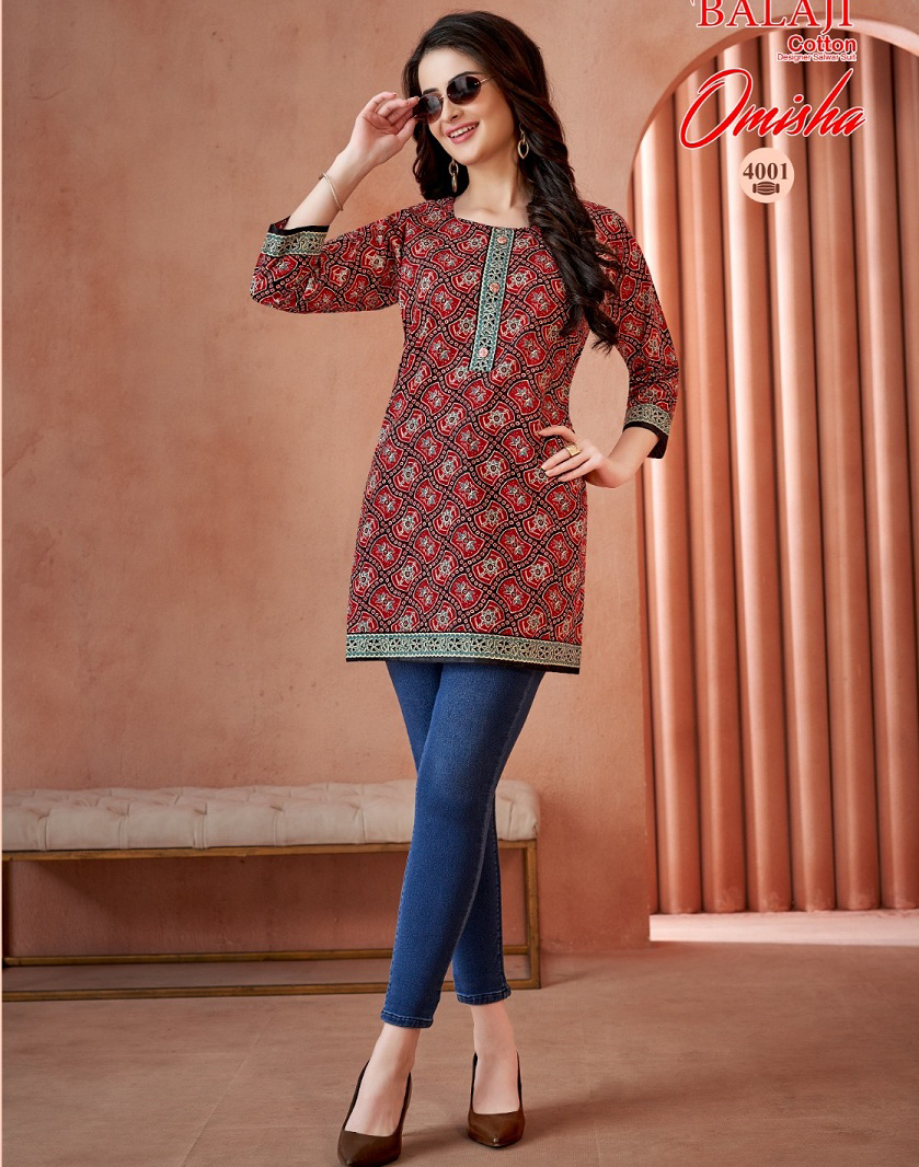 Balaji Omisha Vol 4 Cotton Wholesale Short Tops Catalog