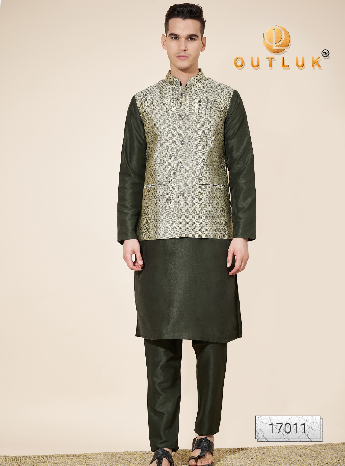 Outluk Wedding Collection Vol 17 Pure Silk Wholesale Modi Jacket Kurta Pajama Catalog