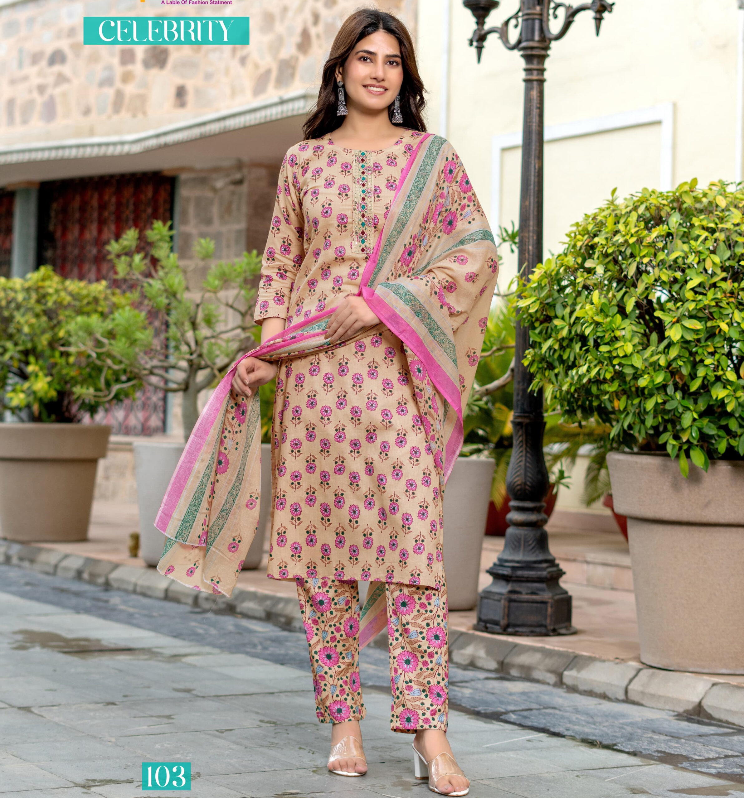 Tips & Tops Celebrity Cotton Print Wholesale Readymade Salwar Suit Catalog