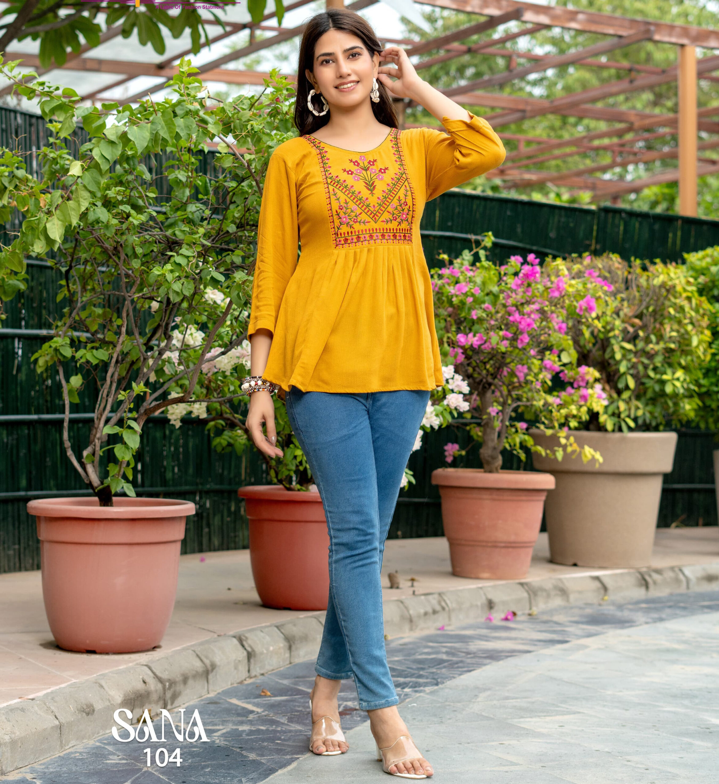 Tips & Tops Sana Vol 3 Rayon Wrinkle Kurtis Collection