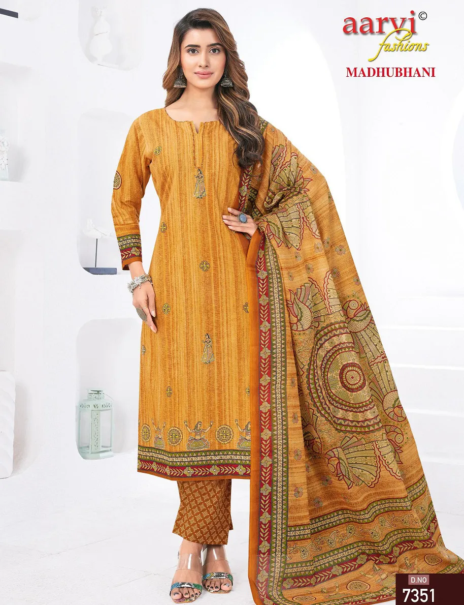 Aarvi Madhubhani Vol 1 Cotton Readymade Salwar Suit Collection
