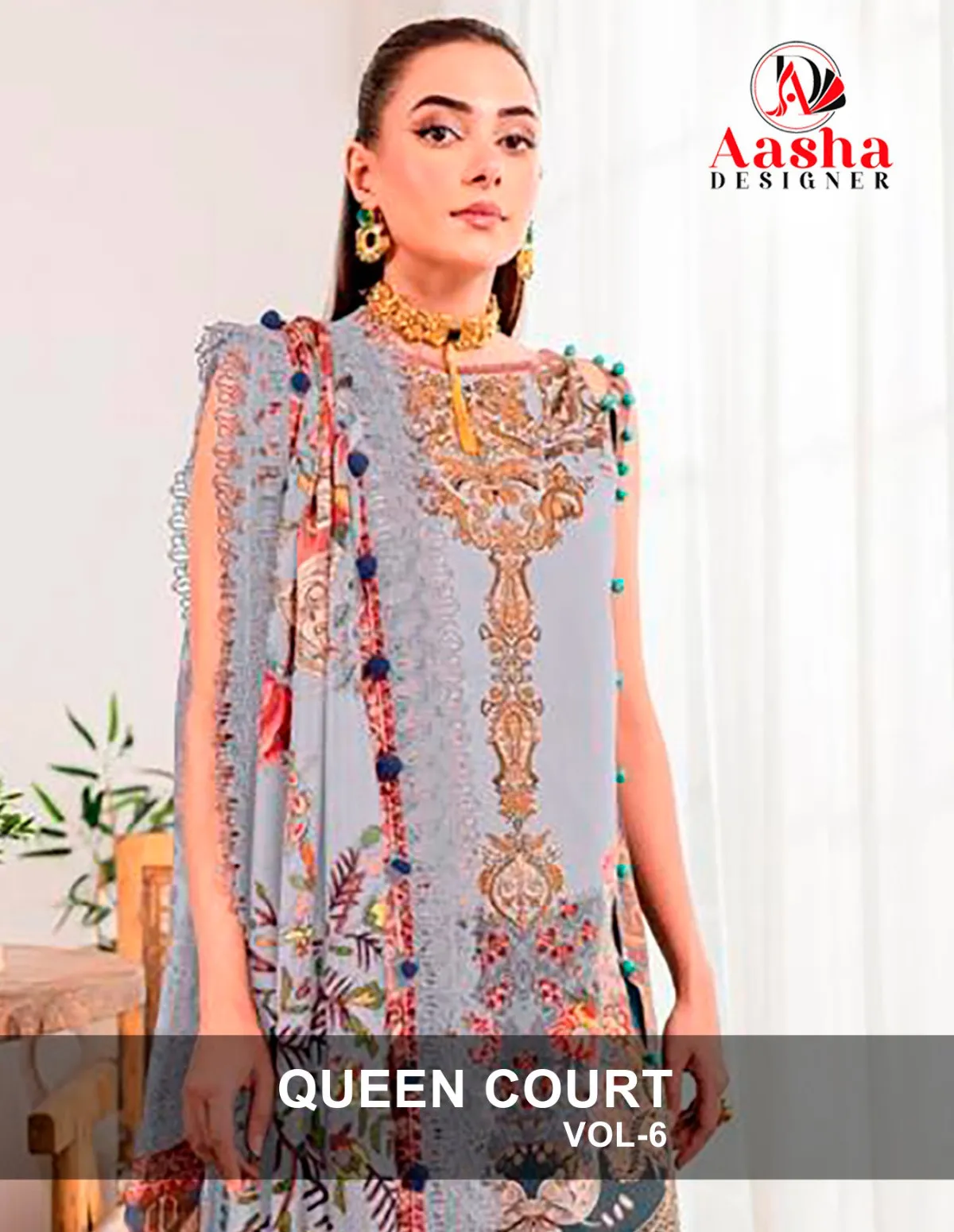Aasha Designer Queen Courts Vol 6 Pure Cotton Printed Pakistani Salwar Suit Collection