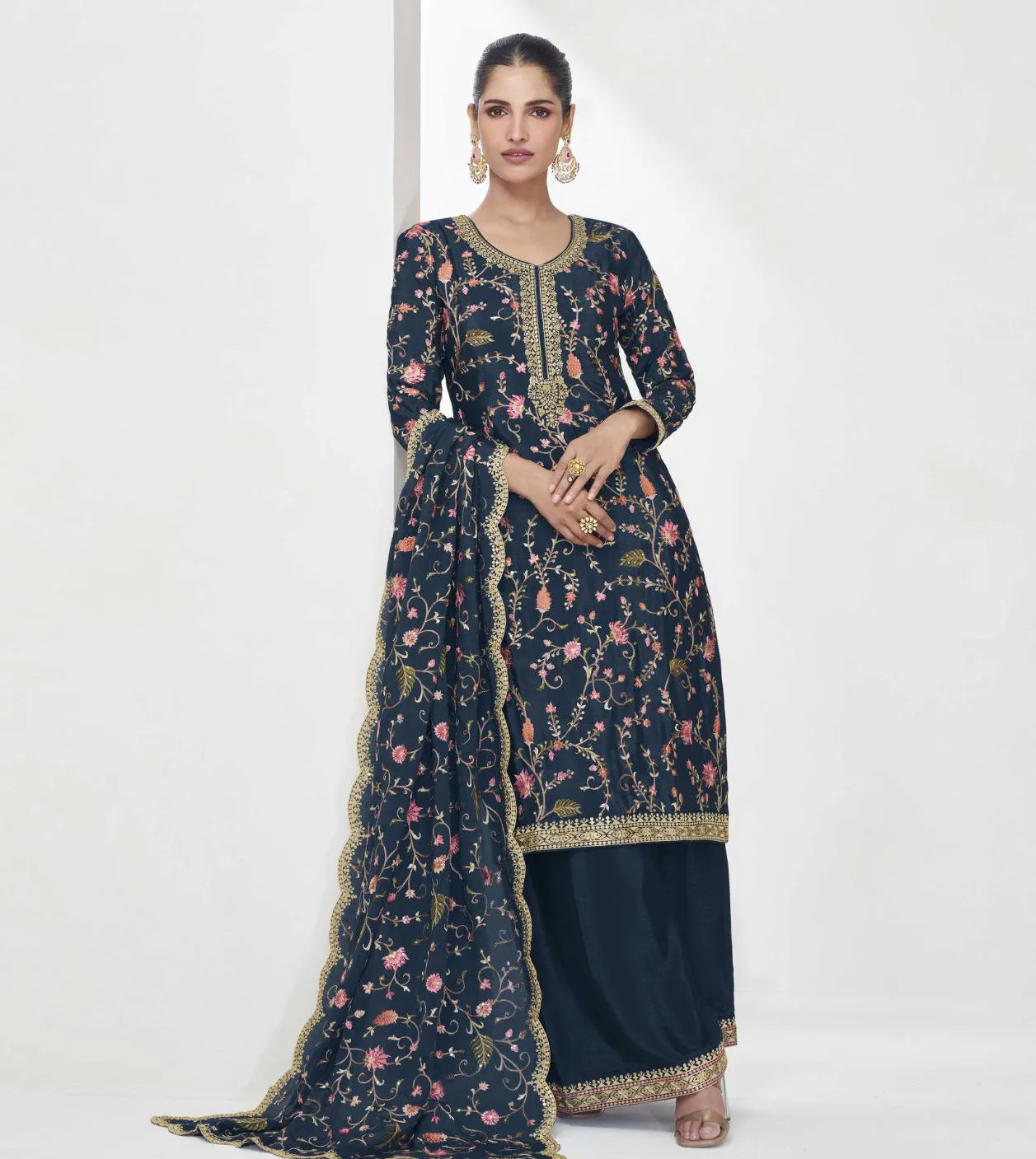 Aashirwad Shreya Premium Chinon Silk Readymade Salwar Kameez Collection