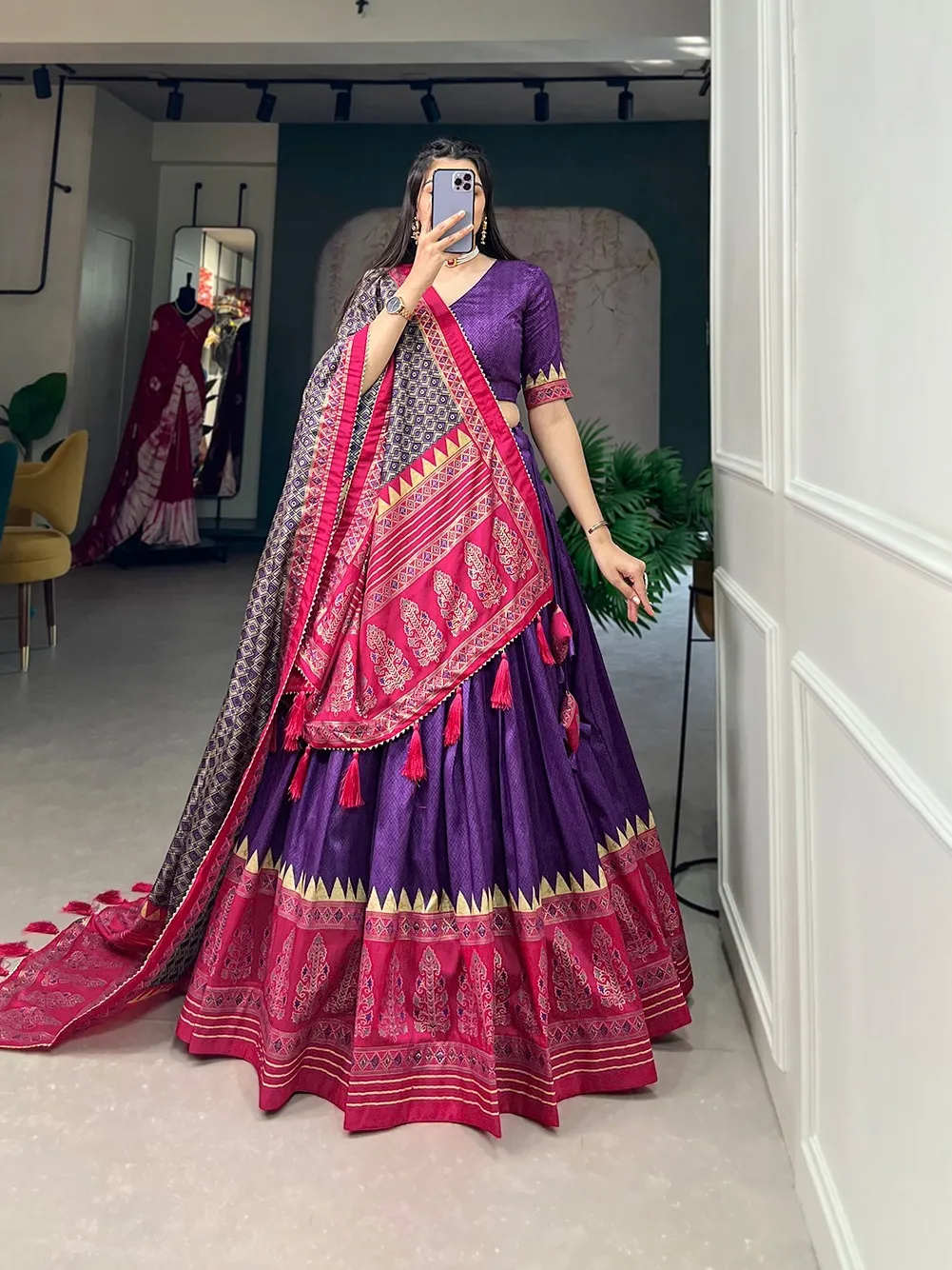 Aawiya 1207PRL Tussar Silk Lehenga Collection - Image 4