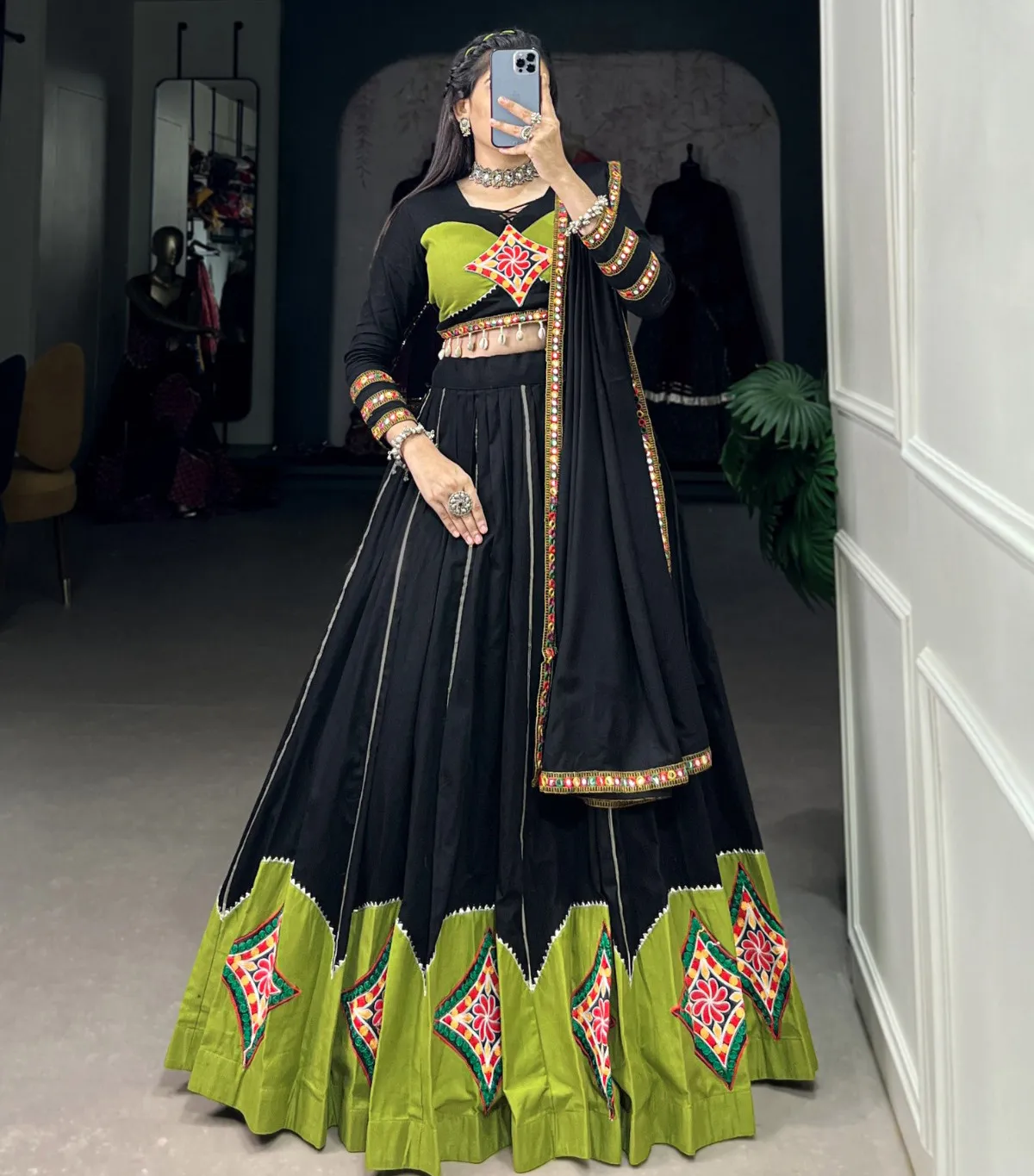 Aawiya 1656BLK Pure Cotton Wholesale Lehenga Collection