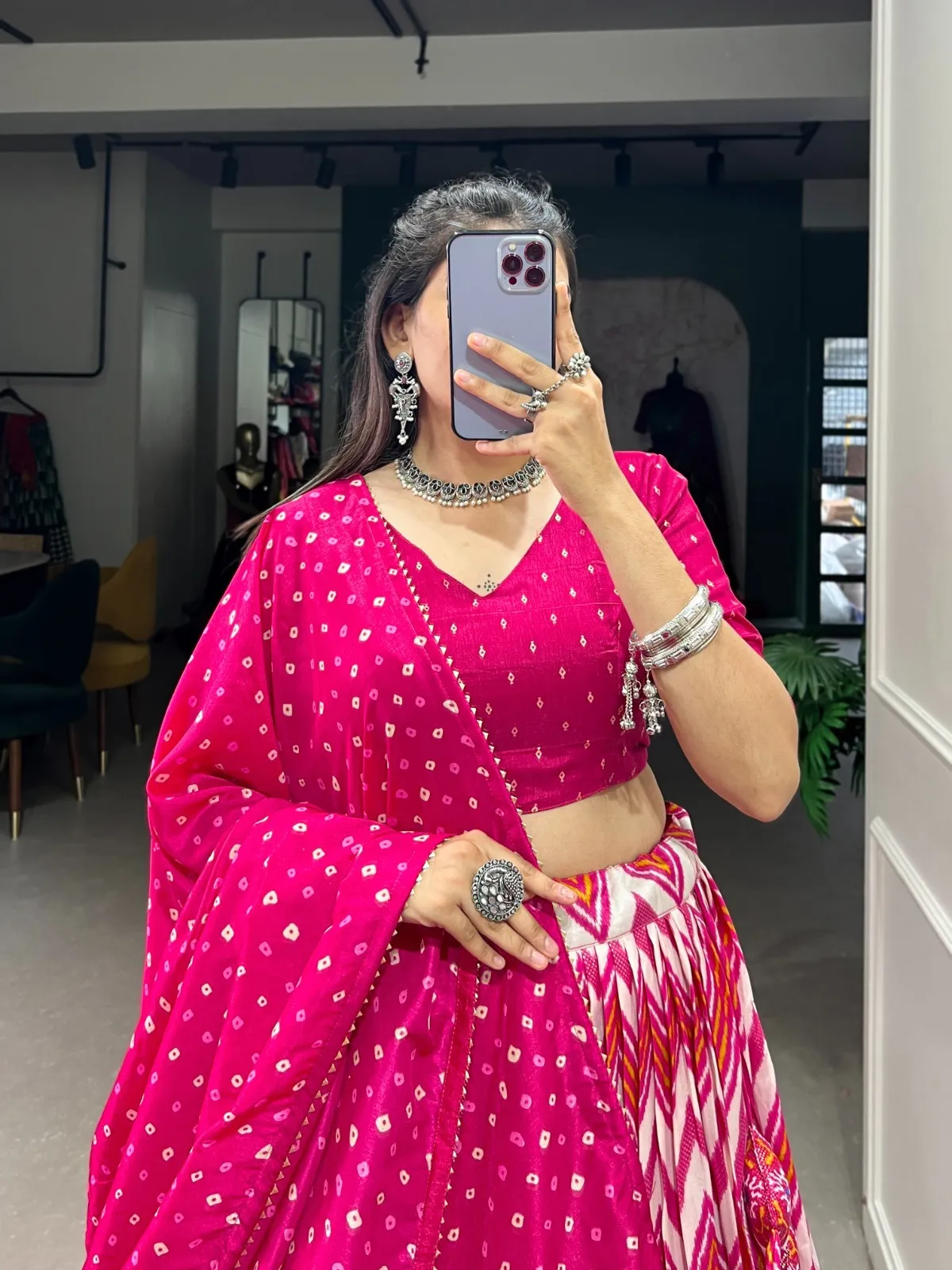 Aawiya 1683PNK Tussar Silk Lehenga Collection - Image 5