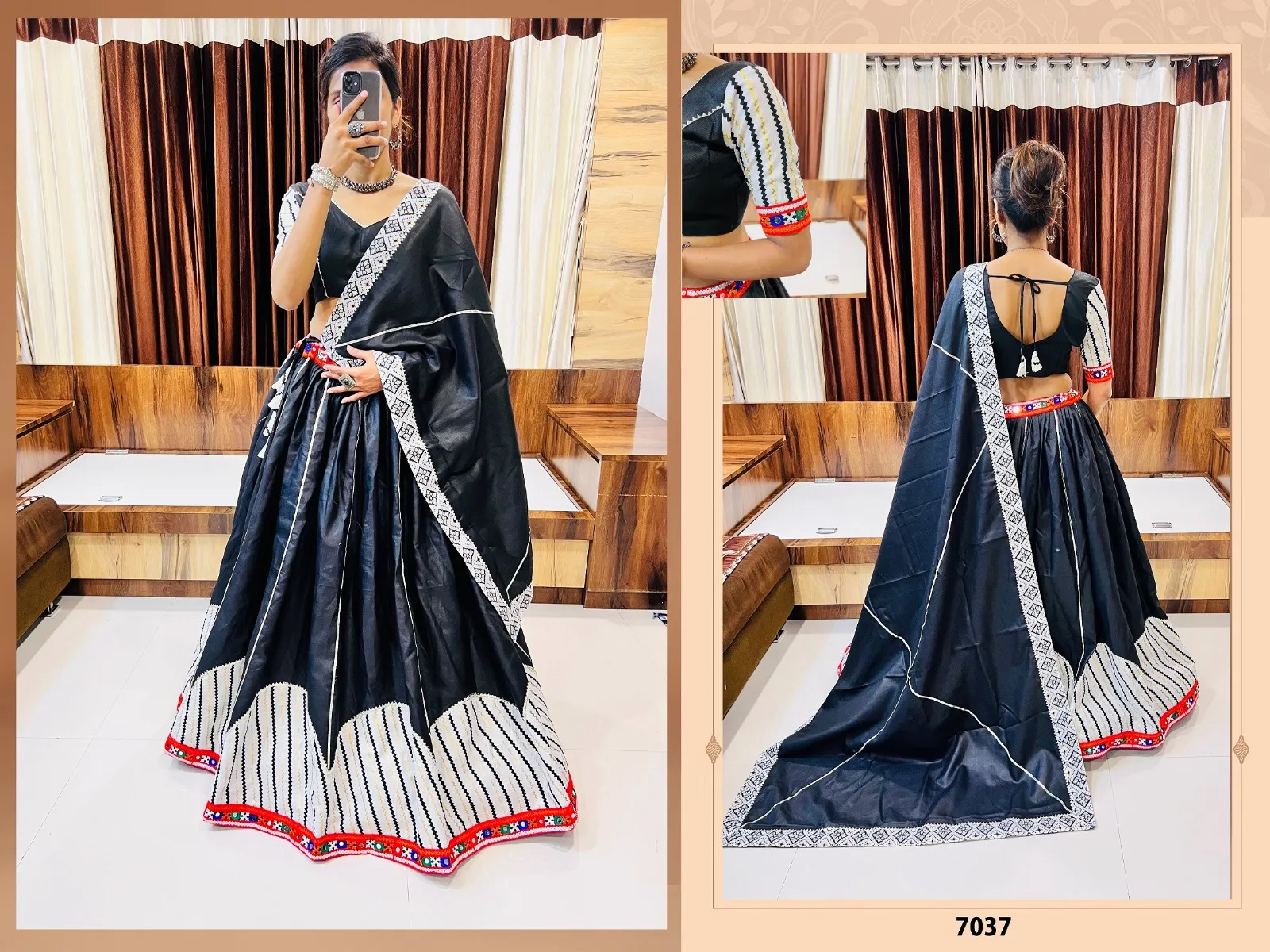 Aawiya Rajwadi 7 Cotton Wholesale Navratri Festival Lehenga Choli Collection - Image 10