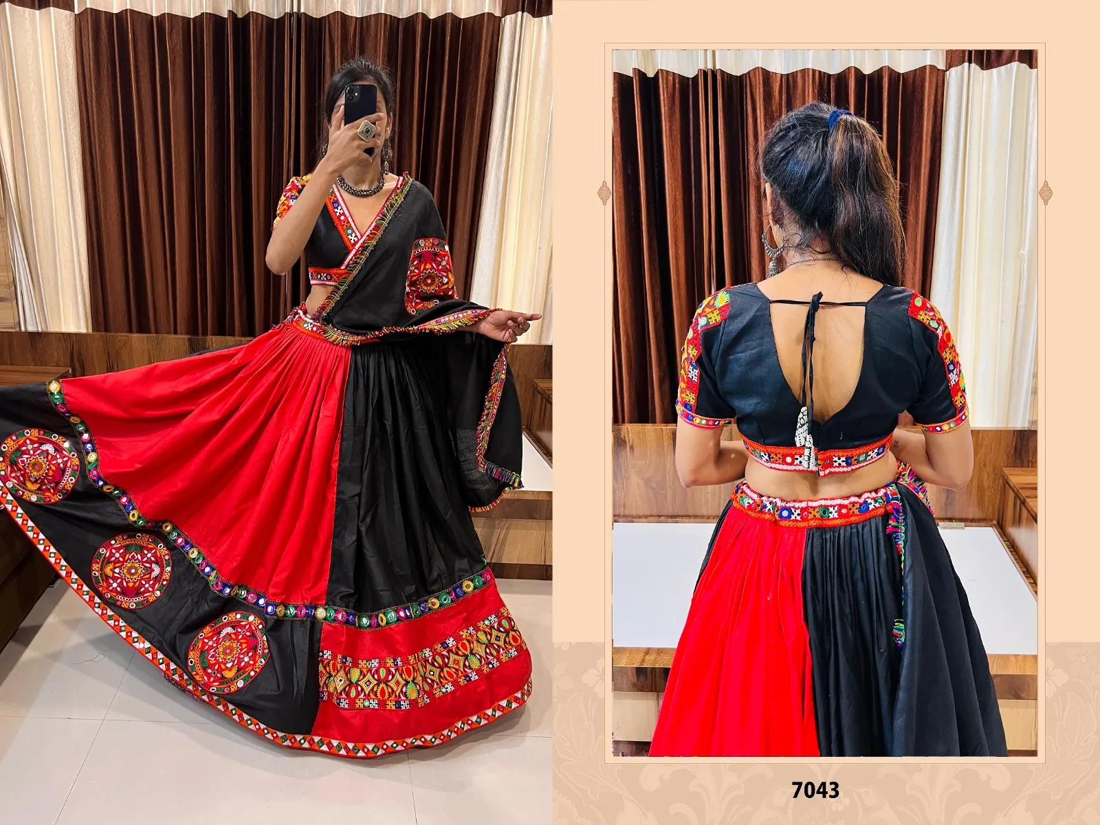 Aawiya Rajwadi 7 Cotton Wholesale Navratri Festival Lehenga Choli Collection - Image 3