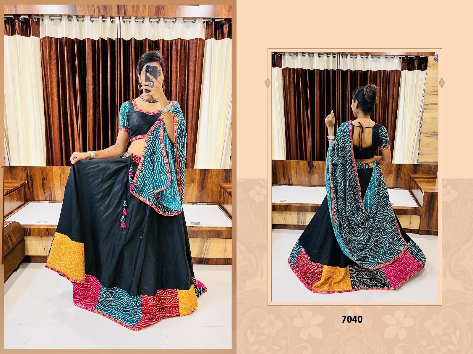 Aawiya Rajwadi 7 Cotton Wholesale Navratri Festival Lehenga Choli Collection - Image 4