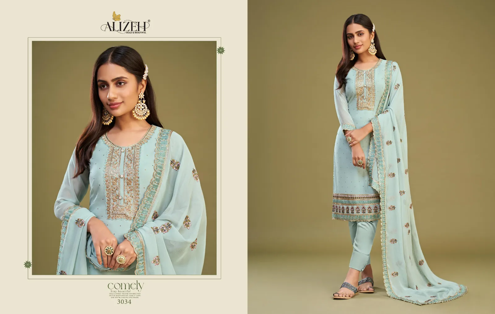 Alizeh Almora Vol 9 Georgette Wholesale Designer Salwar Suit Collection - Image 2