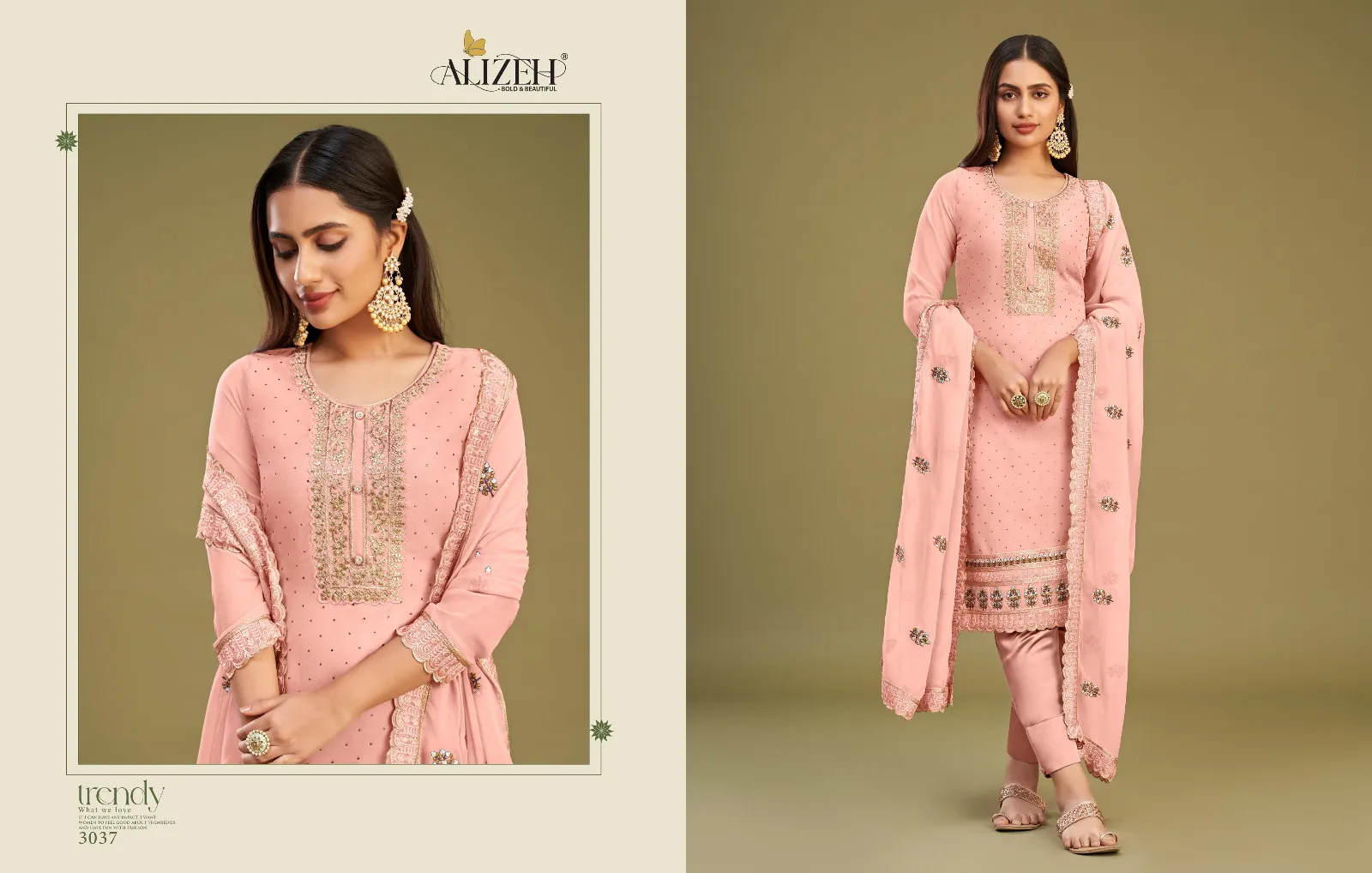 Alizeh Almora Vol 9 Georgette Wholesale Designer Salwar Suit Collection - Image 3
