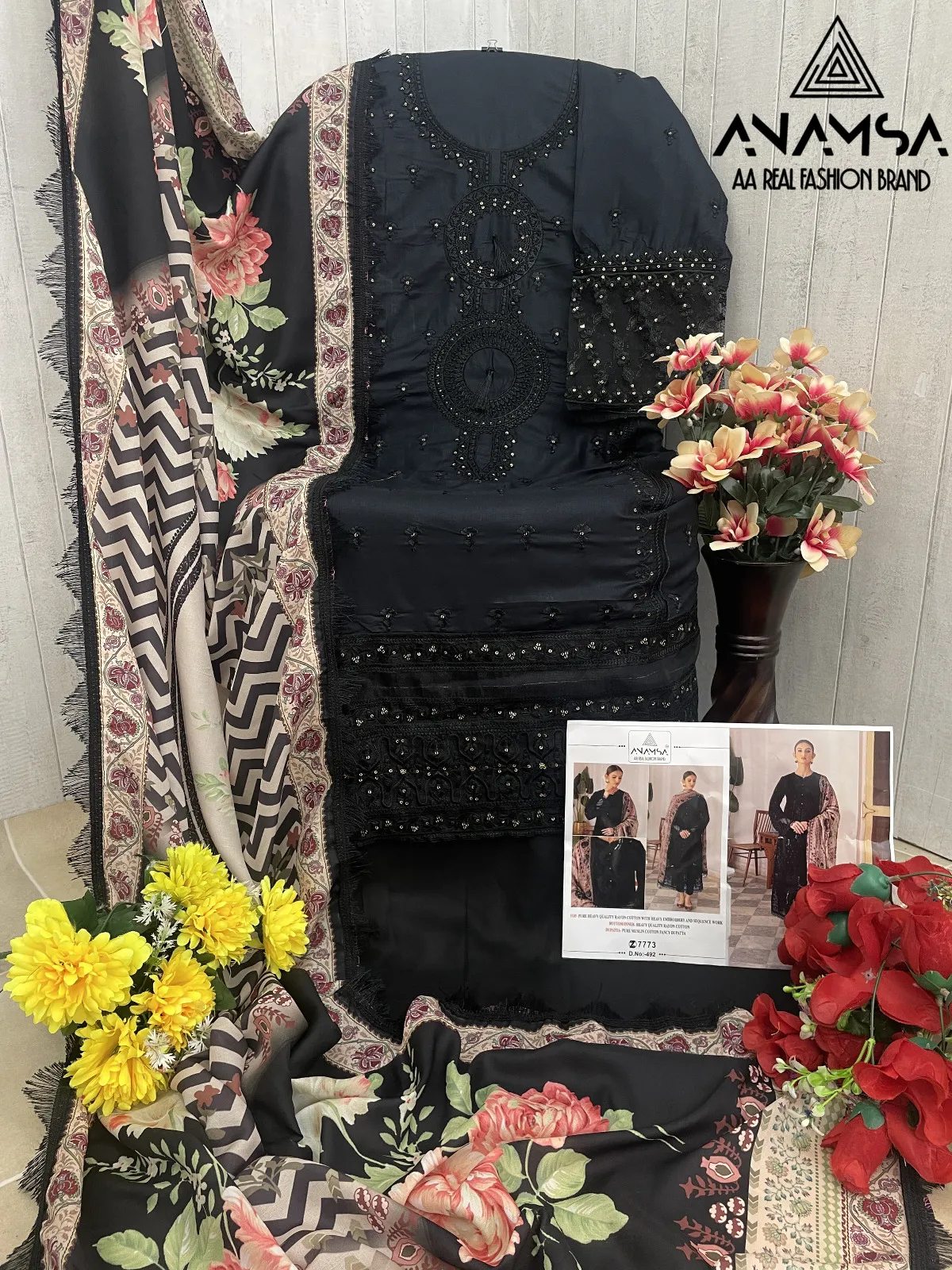 Anamsa 492 Rayon Wholesale Pakistani Salwar Suit Collection - Image 3