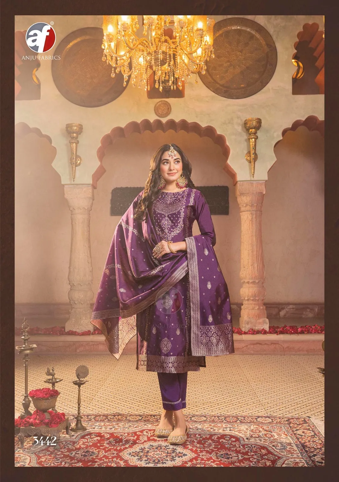Anju Fabric Silk Affair Vol 3 Banarasi Silk Readymade Salwar Suit Collection — Wholesale Readymade Suit, Anju fabric wholesale from Surat - Gallery Image 5
